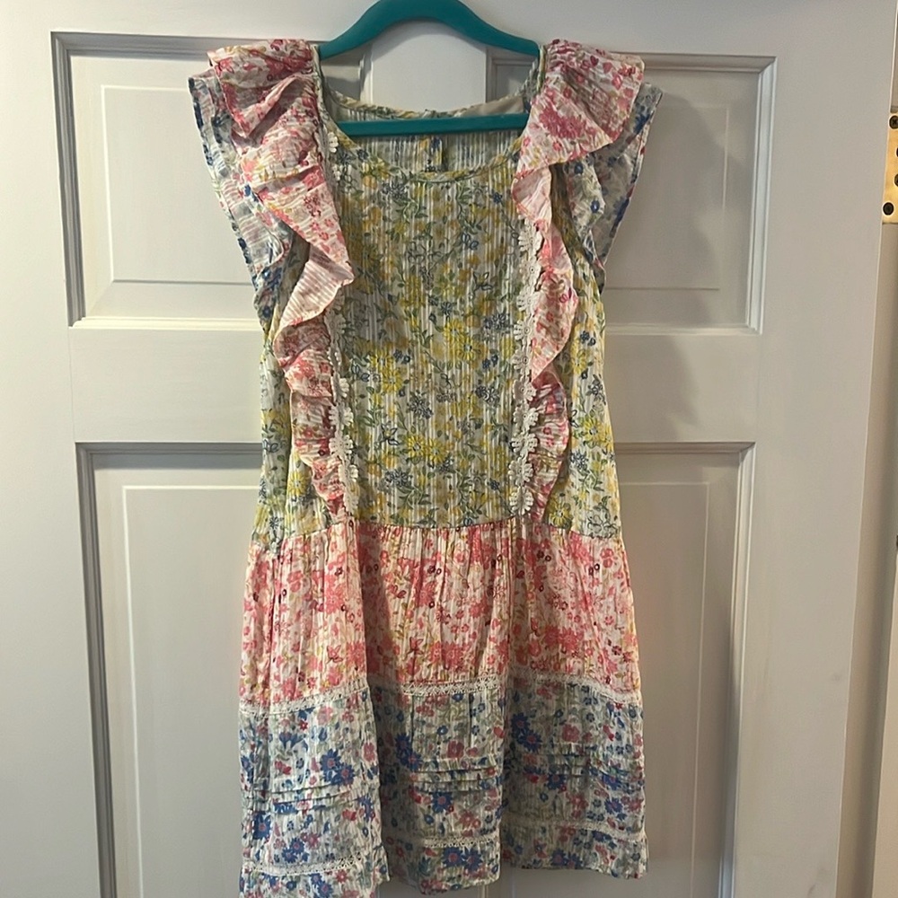 LoveShackFancy Kids Casual Dress - Yellow and Pink Floral